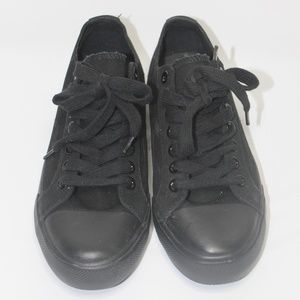 All Black Slip Resistant Converse Style Sneakers